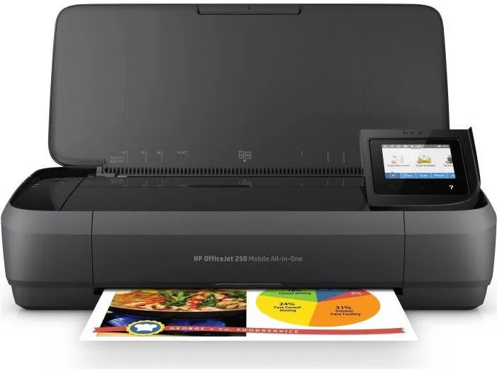 Imprimanta multifunctionala HP OfficeJet 250 Mobile All-in-One, InkJet, Color, Format A4, Wi-Fi, Portabila