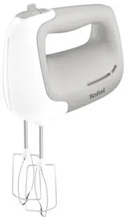 TEFAL Mixer de mana Prep'Mix HT450B38, 450W, 5 trepte viteza, functie Turbo, set 2 teluri, 2 carlige, alb&gri