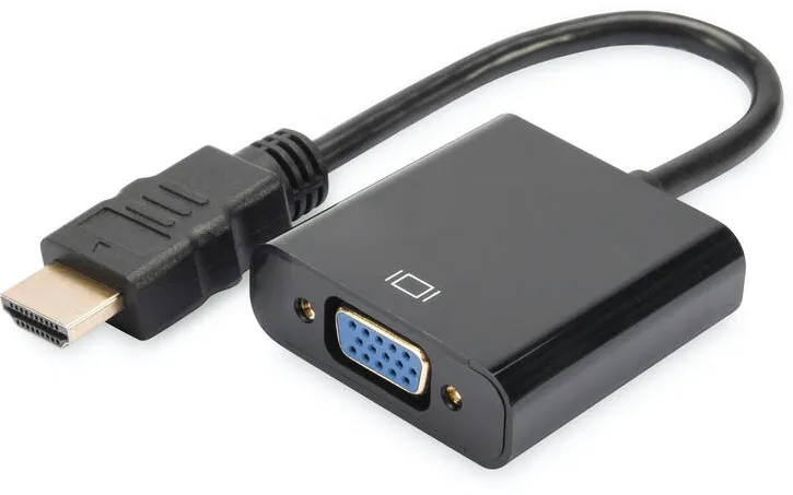 Adaptor Assmann DIGITUS converter HDMI to VGA HDMI A plug to VGA connector 3.5mm audio jack black