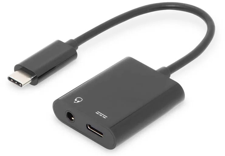 Adaptor Assmann USB 3.1 Type C Gen.2 SuperSpeed+ 10Gbps Mini Jack 3.5mm + Type USB C black