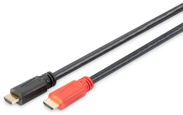 Assmann HDMI High Speed connection cable type A w/ amp. M/M 10.0m Full HD CE gold bl