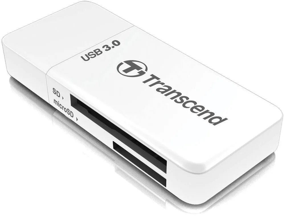 Card Reader Transcend USB 3.1 Gen 1 SD/microSD, white