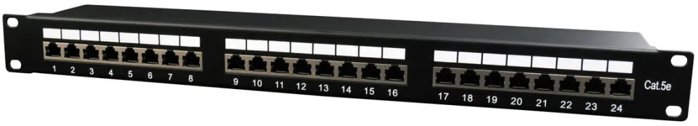 Accesoriu Retea Gembird NPP-C524-002 Gembird Cat.5E 24 port shielded patch panel 19 1U black