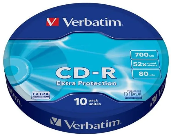 VERBATIM CD-R 10 pcs, 700MB, 52x, wrap EXTRA PROTECTION