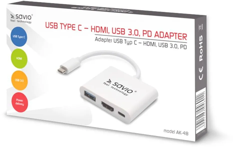 Hub USB SAVIO AK-48 USB-C