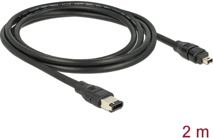 DELOCK 82577, IEEE 1394 cable - 6 pin FireWire to 4 pin FireWire - 2 m