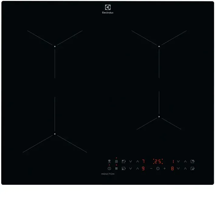 Plita ELECTROLUX incorporabila LIL61434C, Inductie, 4 zone de gatit, Conectivitate hota, Booster, Timer, 60 cm, Negru