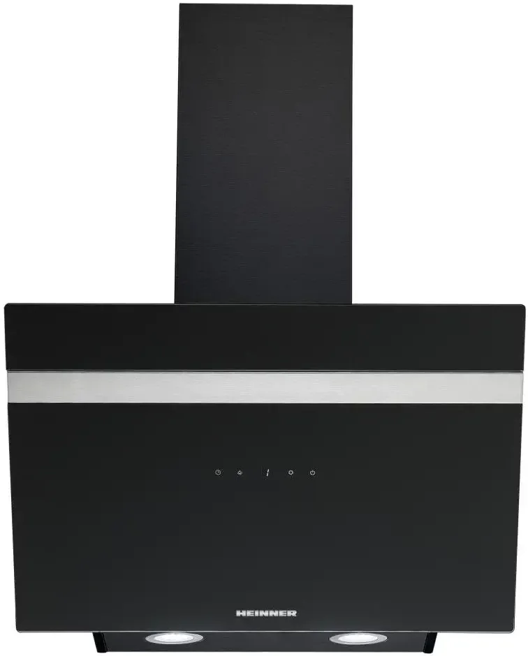 HEINNER Hota decorativa HDCH-6060RGBK, Putere de absorbtie 566 m3/h, 1 motor, Control touch, Iluminare LED, 60 cm, Sticla neagra