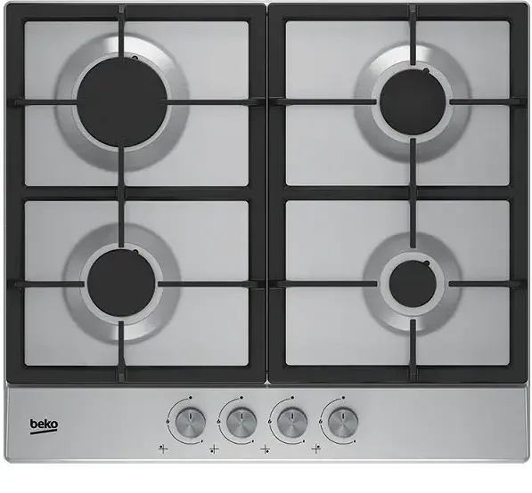 Plita BEKO incorporabila HIAG64225SX, Gaz, 4 arzatoare, Inox