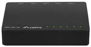 Switch LANBERG DSP2-1005-12V  (5-PORT, 12V, 1GB/S)