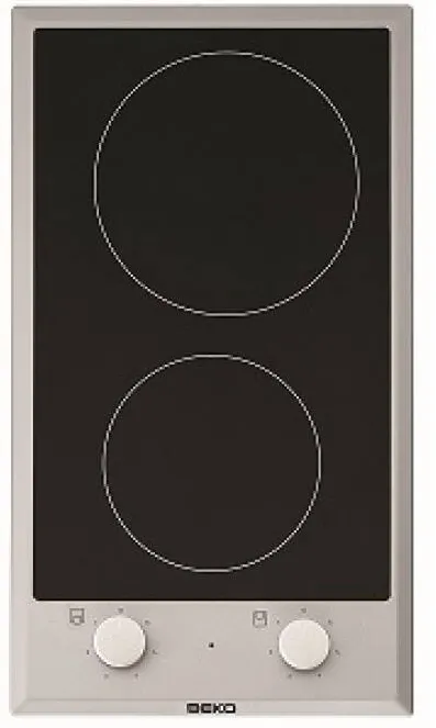 Plita BEKO incorporabila HDCC32200X, Vitroceramica, 2 zone de gatit, 30 cm, argintiu