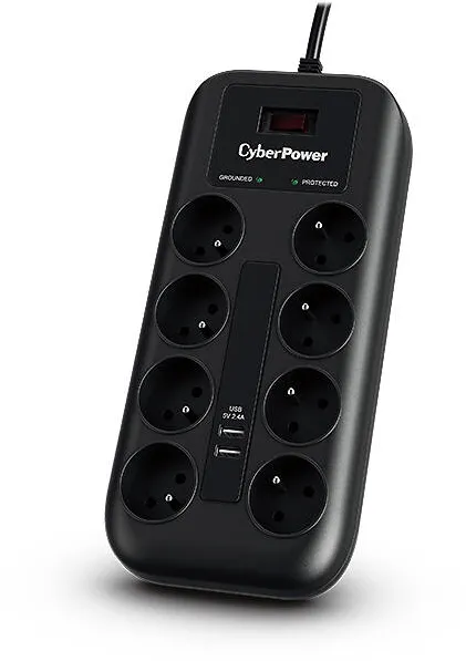 CyberPower Priza/Prelungitor Tracer III P0820SUF0-FR surge protector Black 8 AC outlet(s) 200 - 250 V 1.8 m