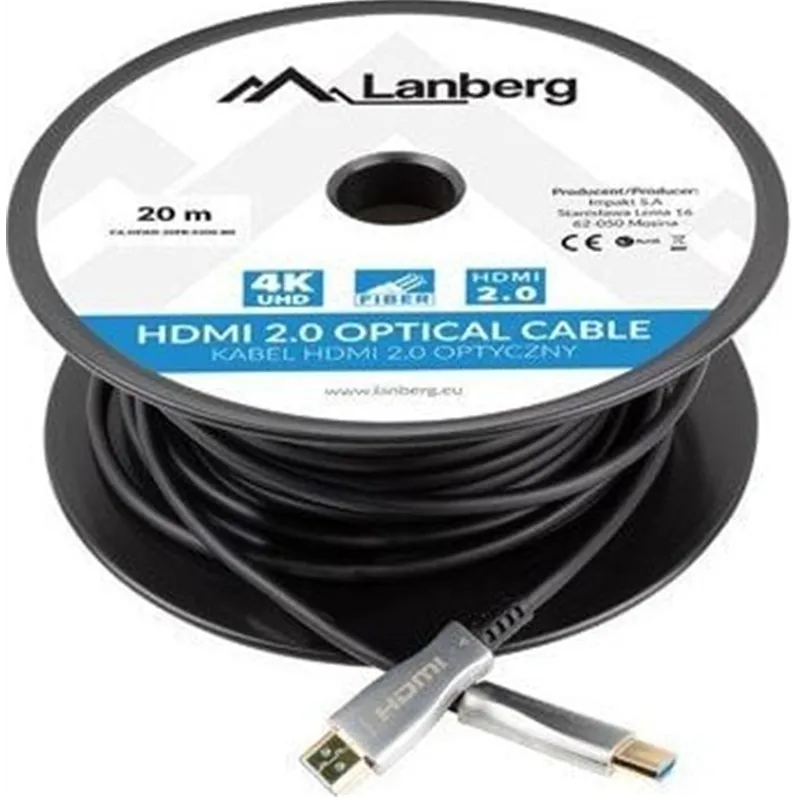 LANBERG CA-HDMI-20FB-0200-BK optical cable HDMI M/M 20m v2.0 4K AOC