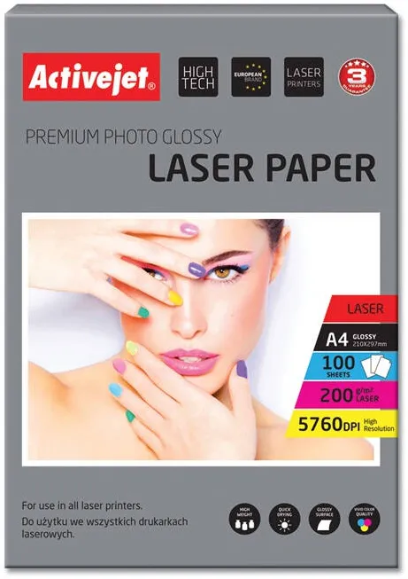 Hartie Foto ACTIVEJET AP4-200G100L photo paper for laser printers; A4; 100 pcs