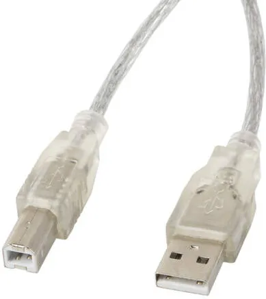 LANBERG Cablu Date  CA-USBA-12CC-0030-TR USB 3 m USB 2.0 USB B Transparent
