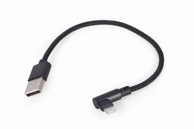Gembird Cablu alimentare si date CC-USB2-AMLML-0.2M, USB 2.0 (T) la tip Lightning (T), 0.2m, Negru