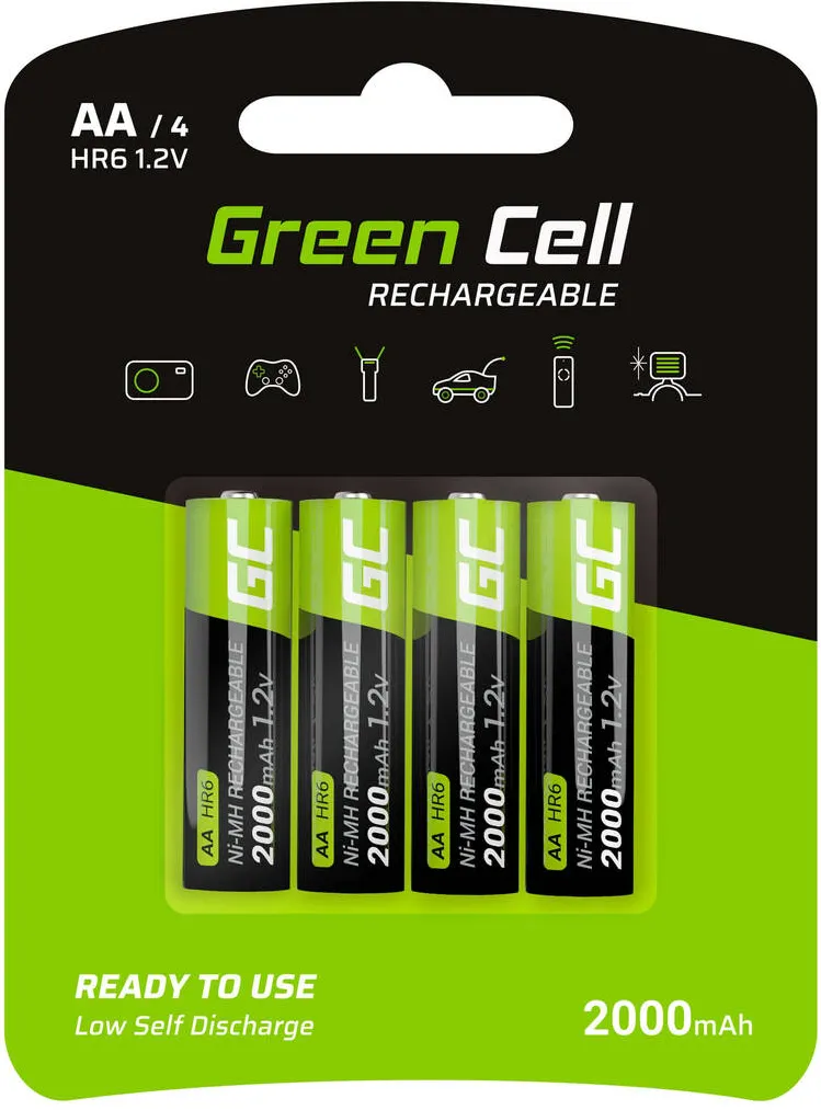 Green Cell Baterie Reincarcabila GR02AA Nickel-Metal Hydride (NiMH) 4x AA HR6 2000 mAh