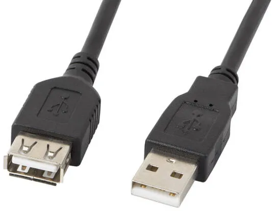LANBERG Cablu Date USB EXTENSION CABLE 2.0 AM-AF 1.8M (BLACK) CA-USBE-10CC-0018-BK
