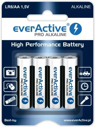 everActive Baterii Alkaline Pro LR6 AA - blister card - 4 pieces