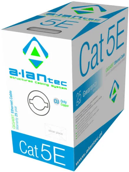 Accesoriu Retea A-LAN KIU5PVC305 Cablu Retea 305 m Cat5e U/UTP (UTP) Gri