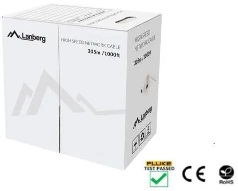 Accesoriu Retea LANBERG Cablu UTP CAT.5E 305M WIRE CU Negru FLUKE