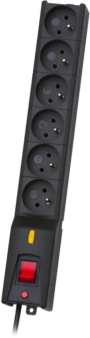 Lestar Priza/Prelungitor LX 610 G-A, surge protector, 1.5m, black 6 AC outlet(s) 230 V