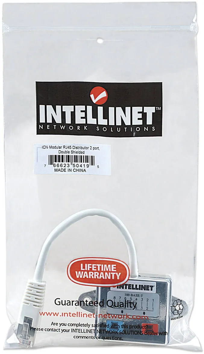 Adaptor Intellinet Intellinet 2-Port Modular Distributor, Cat5e, FTP, allows two RJ45 ports to share one Cat5e network cable