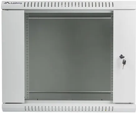 Rack de perete LANBERG WF01-6409-10S 19 inch 9U 600x450 mm gri cu usa de sticla
