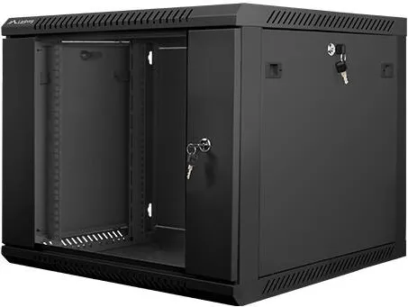 Rack LANBERG wall-mounted installation cabinet 19'' 9U 600x600mm black (glass door)