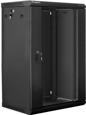 Rack LANBERG wall-mounted installation cabinet 19'' 18U 600x450mm black (glass door)