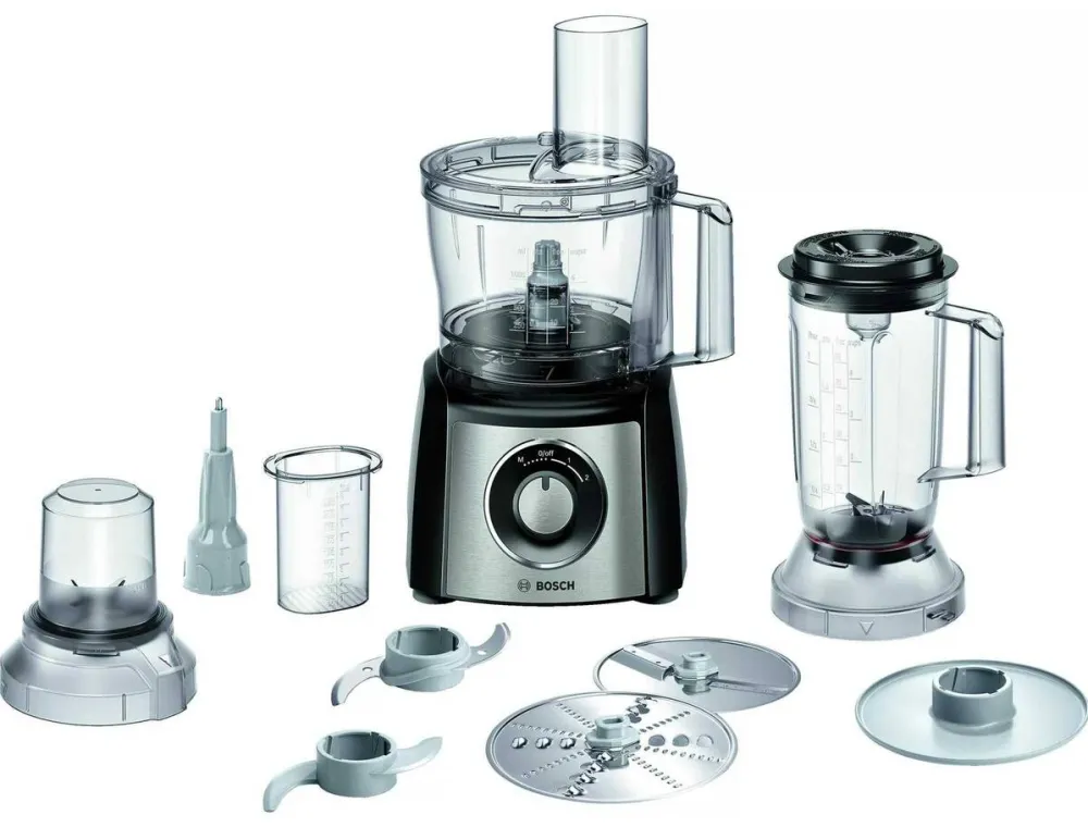 BOSCH Robot de bucatarie MultiTalent 3 Plus MCM3PM386, 900 W, 2 viteze + Pulse, bol 2.3 L, Negru-argintiu