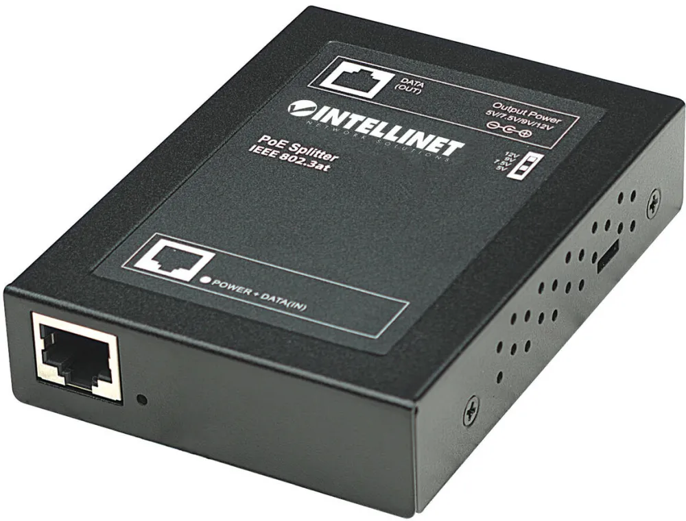 Intellinet Power over Ethernet (PoE+) Splitter, IEEE802.3at, 5, 7.5, 9 or 12 V DC output voltage