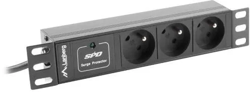 LANBERG 10" Rack power strip (1U, 16A, 3X 230V pl)