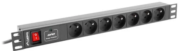 LANBERG Pdu rack power strip (1U,10A,7X 230V,2M)