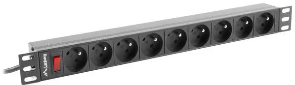 LANBERG Power strip rack 19" (1U, 16A, 9X 230V pl)