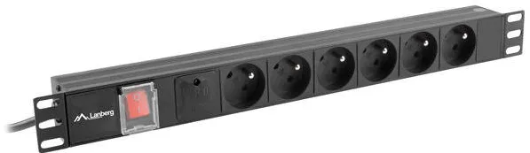 LANBERG POWER STRIP PDU RACK 19" (1U, 16A, 6X 230V PL, 2m)