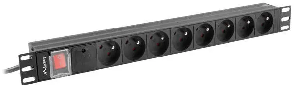 LANBERG POWER STRIP PDU RACK 19" (1U, 16A, 8X 230V PL, 2m)