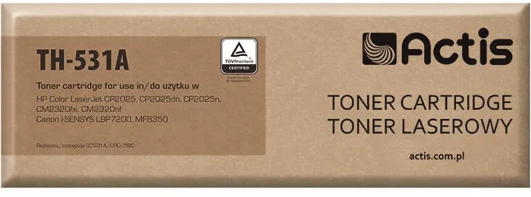 Toner imprimanta ACTIS COMPATIBIL TH-531A for HP printer; HP 304A CC531A, Canon CRG-718C replacement; Standard; 3000 pages; cyan