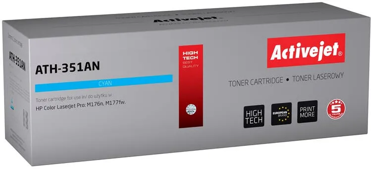 Toner imprimanta ACTIVEJET Compatibil ATH-351AN for HP printer; HP CF351A replacement; Supreme; 1100 pages; cyan