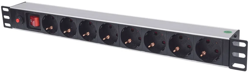 Prelungitor rack 19 inch 1U Intellinet 713986 8 prize Schuko comutator on/off 3 m