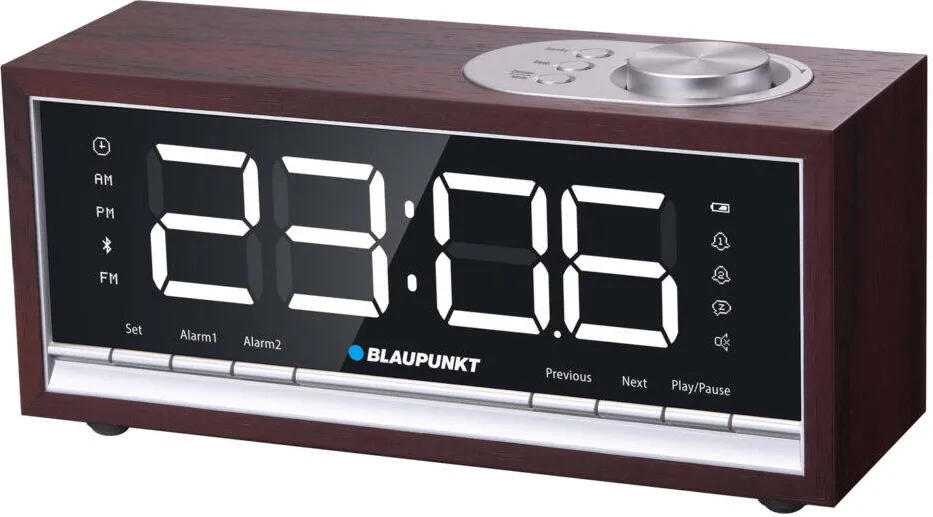 Mini-Sistem Audio Blaupunkt BLAUPUNKT CR60BT Radio Ceas Desteptator Bluetooth, lemn maro