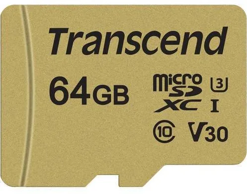 Card de Memorie Transcend TS64GUSD500S microSDXC USD500S 64GB CL10 UHS-I U3 R/W 95/60MB/S+adapter