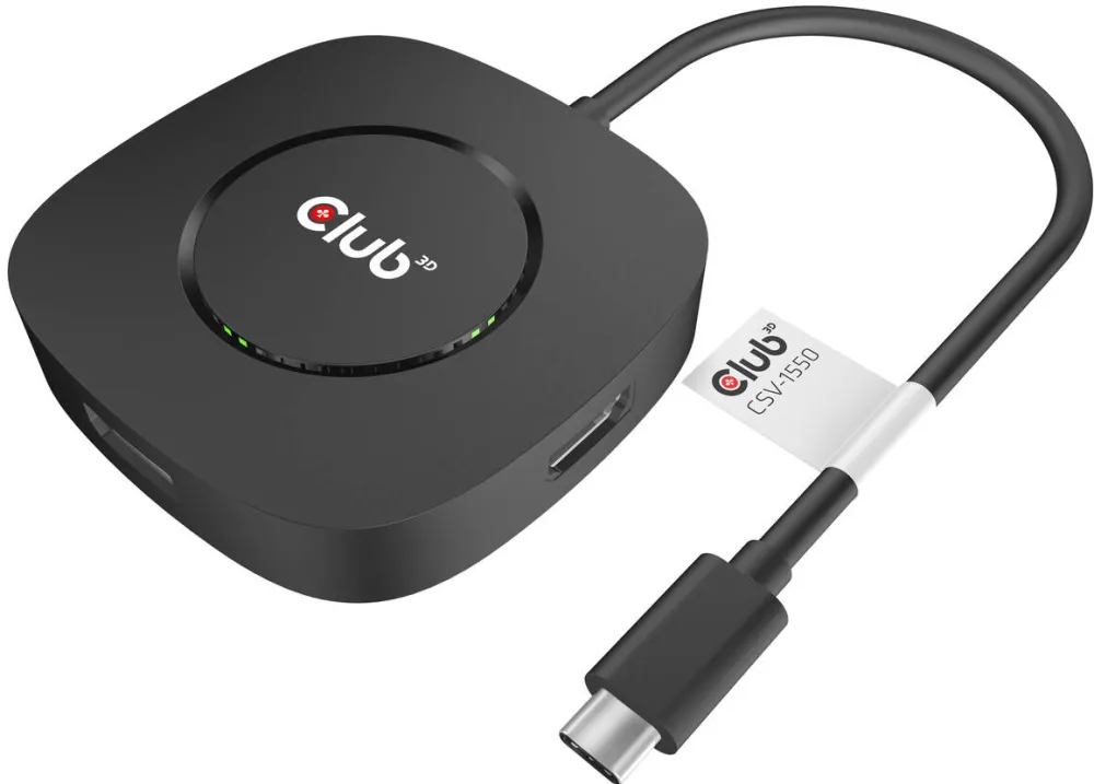 Adaptor CLUB 3D USB tip C 3.2 Gen 1 Multi Stream Transport (MST) Hub DisplayPort1.4 Triplu monitor