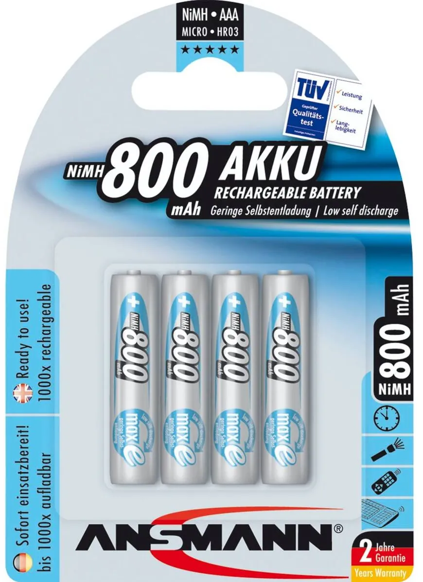 Ansmann Acumulator/Incarcator 1x4 maxE NiMH rech. bat. Micro AAA 800 mAh 5035042