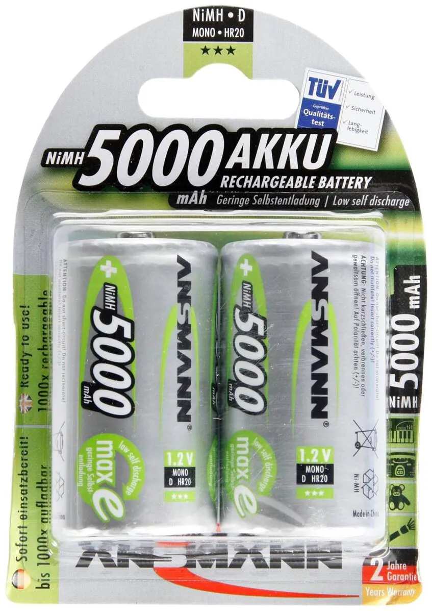 Ansmann Acumulator/Incarcator 1x2 maxE NiMH rech.bat. Mono D 5000 mAh   5030922