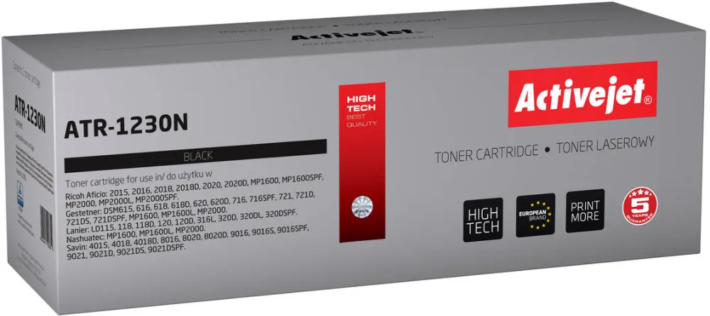 Toner imprimanta ACTIVEJET ATR-1230N pentru imprimanta Ricoh; inlocuitor Ricoh 1230D 885094; Suprem; 9000 pagini; negru