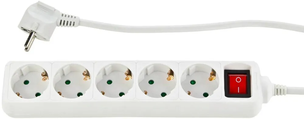 REV Priza / Prelungitor Socket line 5-fold 3,0 m w. switch white