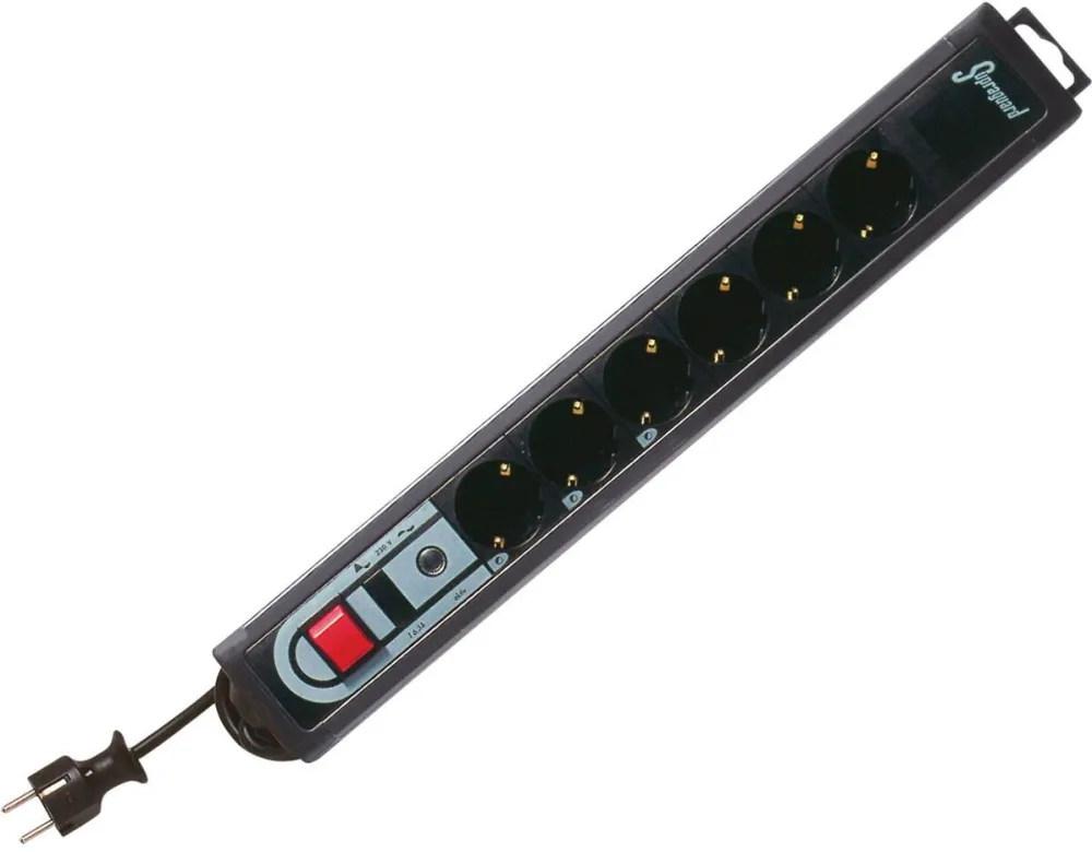REV Priza / Prelungitor Surge protector 6-fold 3,0 m Supra-Guard black