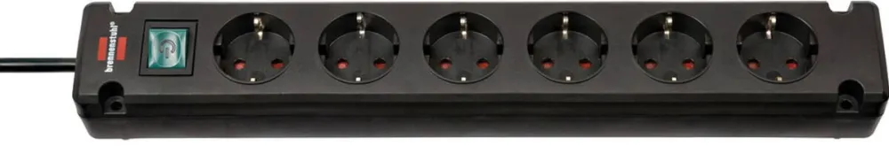 Brennenstuhl Priza / Prelungitor Bremounta 6 fold black 3m + switch