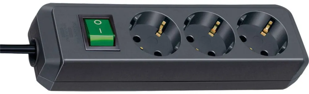 Brennenstuhl Priza / Prelungitor ECO-Line 3 fold black 1,5m + switch